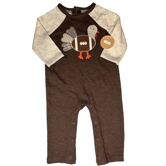 Mud Pie Other - Mudpie Football Turkey 6-9 Months Brown Bodysuit